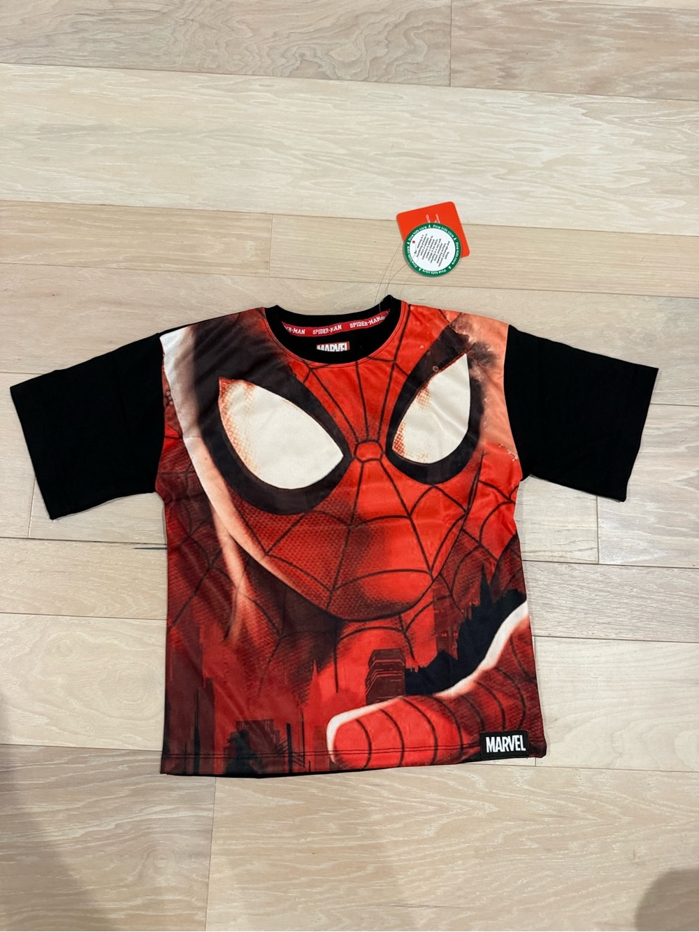 Marvel Boys Red Black Spider-Man Short Sleeve Tee